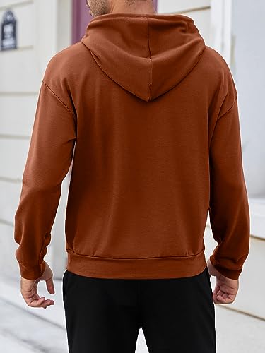 Mens Hoodies Long Sleeve American Flag Graphic Drawstring Hooded Pullover Sweatshirts