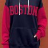 Womens Pullover Hoodies Oversized Graphic Color Block Novelty Hoodie Sweatshirts with Pockets