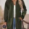 Zip Up Hoodies For Women Long Sleeve Oversized Sweatshirts Casual Lightweight Fleece Jackets With Pockets