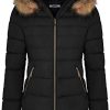 Thickened Winter Puffer Jacket with Removable Faux Fur Hood Fleece Lining