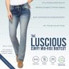 Luscious Curvy Bootcut Jeans for Women Mid-Rise Insta Stretch Denim, Size Inclusive Juniors Jeans, Sizes 0 to 24