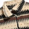 Men 1/4 Zipper Sweatshirt Ethnic Aztec Printed Kangaroo Pocket Fall Winter Pullovers Jacket Unisex Hoodie Tops