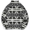 Men 1/4 Zipper Sweatshirt Ethnic Aztec Printed Kangaroo Pocket Fall Winter Pullovers Jacket Unisex Hoodie Tops