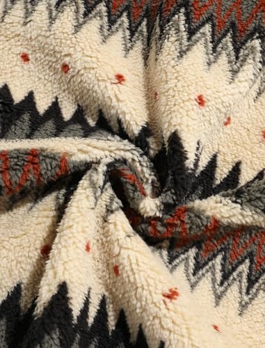 Men 1/4 Zipper Sweatshirt Ethnic Aztec Printed Kangaroo Pocket Fall Winter Pullovers Jacket Unisex Hoodie Tops