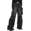 Men's Baggy Jeans Y2k Goth Wide Leg with Multiple Pockets Women Fashion 90s Hiphop Cargo Pants Y2k Harajuku Streetwear