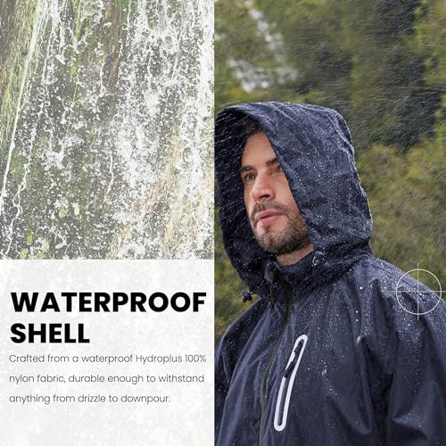 Men Women Rain Suit Waterproof Lightweight Hooded Raincoat Jacket and Pants for Golf, Hiking, Travel