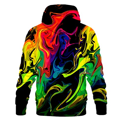 Men Women 3D Hooded Hoodies Fashion Long Sleeve Pullover Hooded Sweatshirt Top with Pocket