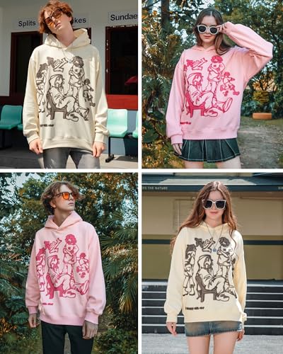 Men's Oversized Hoodie Pullover Unisex Graphic Sweatshirts Hoodies Casual Tunic Anime Streetwear Aesthetic Top