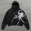 Y2K Halloween Skull/Spider Print Hoodie Men's Casual Gothic Hooded Sweatshirt Fashion Tops Harajuku