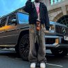 Mens Rhinestone Jeans Vintage Baggy Sparkly Pearl Bling Jeans Chic Wide Leg Denim Pants Womens Y2K Grunge Clothes