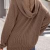 Women's Pullover Hoodies Sweatshirts Casual Loose Long Sleeve Ribbed Knit Shirts