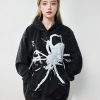 Y2K Halloween Skull/Spider Print Hoodie Men's Casual Gothic Hooded Sweatshirt Fashion Tops Harajuku