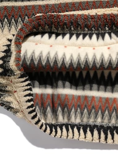 Men 1/4 Zipper Sweatshirt Ethnic Aztec Printed Kangaroo Pocket Fall Winter Pullovers Jacket Unisex Hoodie Tops