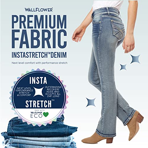 Luscious Curvy Bootcut Jeans for Women Mid-Rise Insta Stretch Denim, Size Inclusive Juniors Jeans, Sizes 0 to 24
